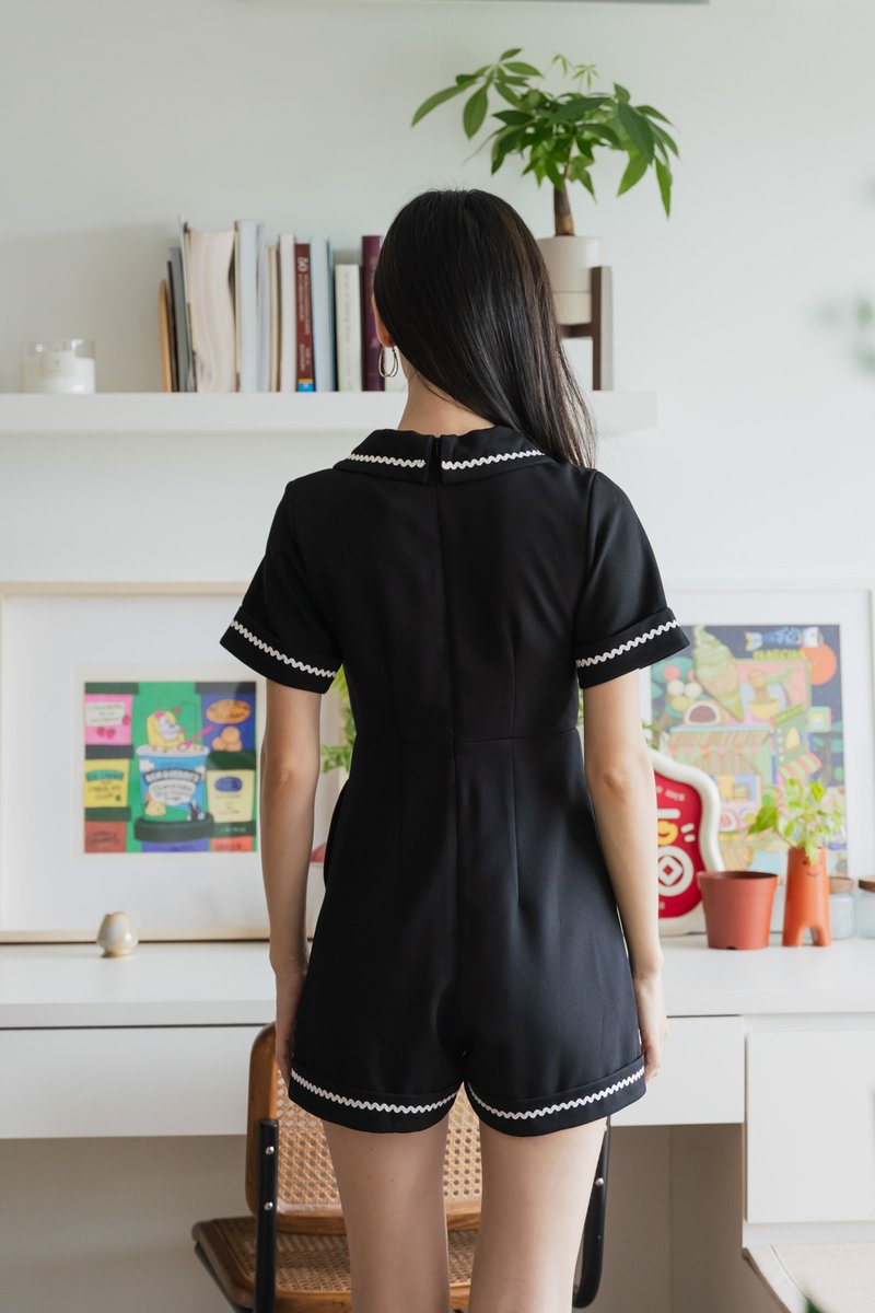 Chester Blazer Romper In Black
