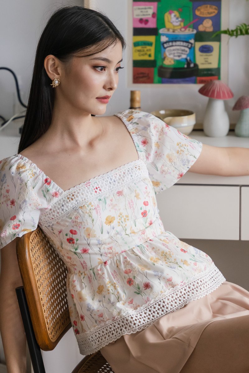 Honor Fleur Lace Top in White