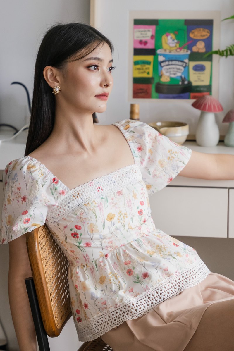 Honor Fleur Lace Top in White