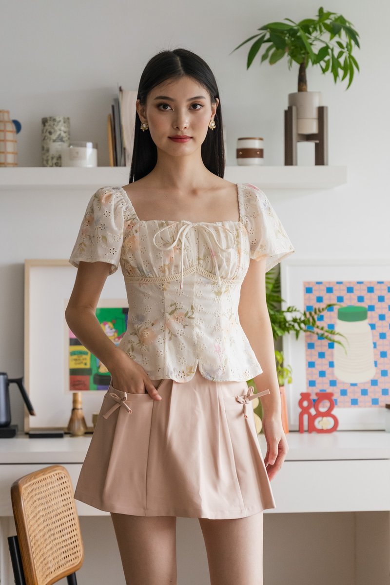 Cheer Ruched Ribbon Top