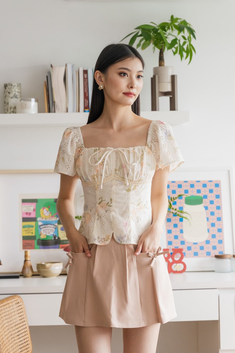 Cheer Ruched Ribbon Top