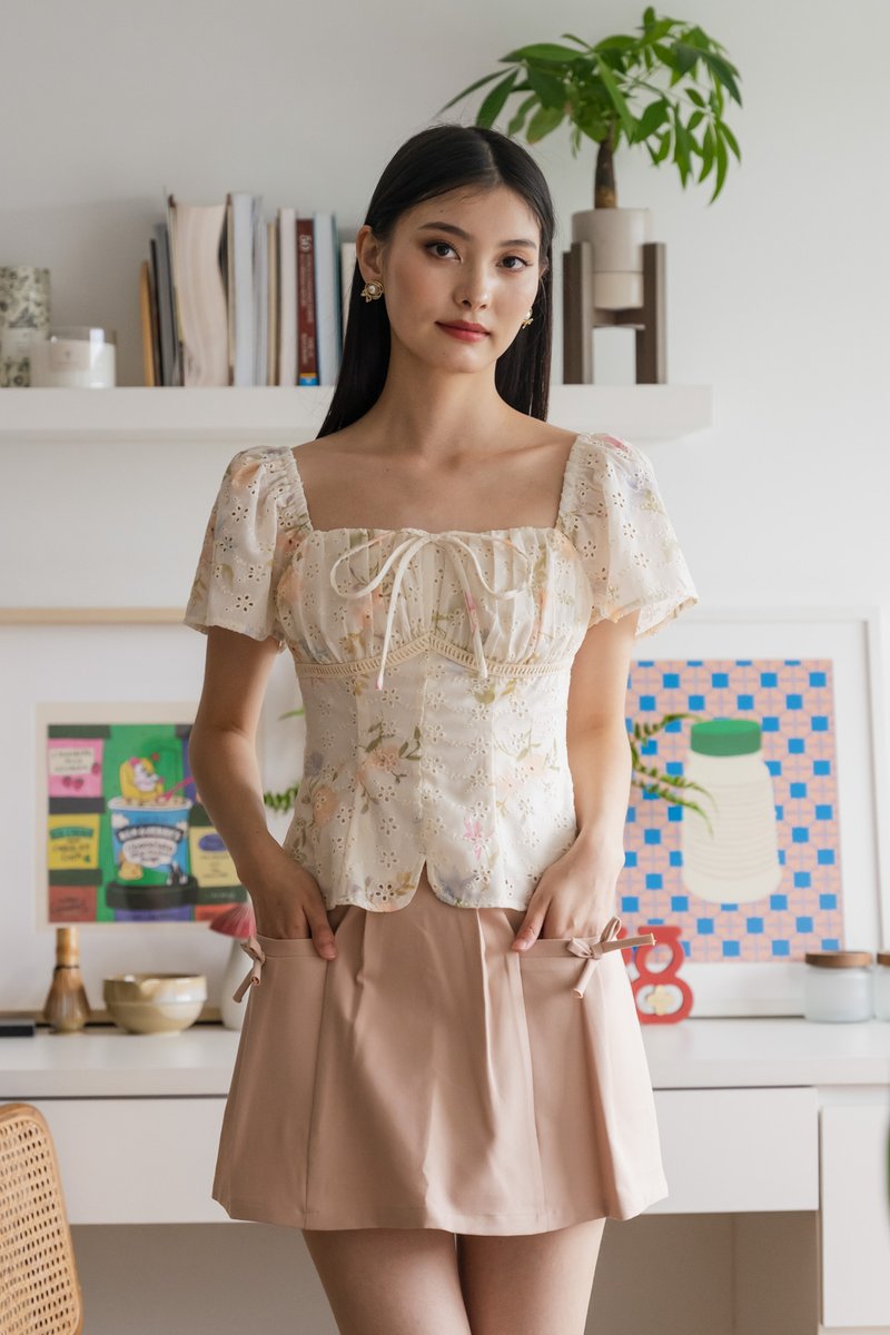 Cheer Ruched Ribbon Top