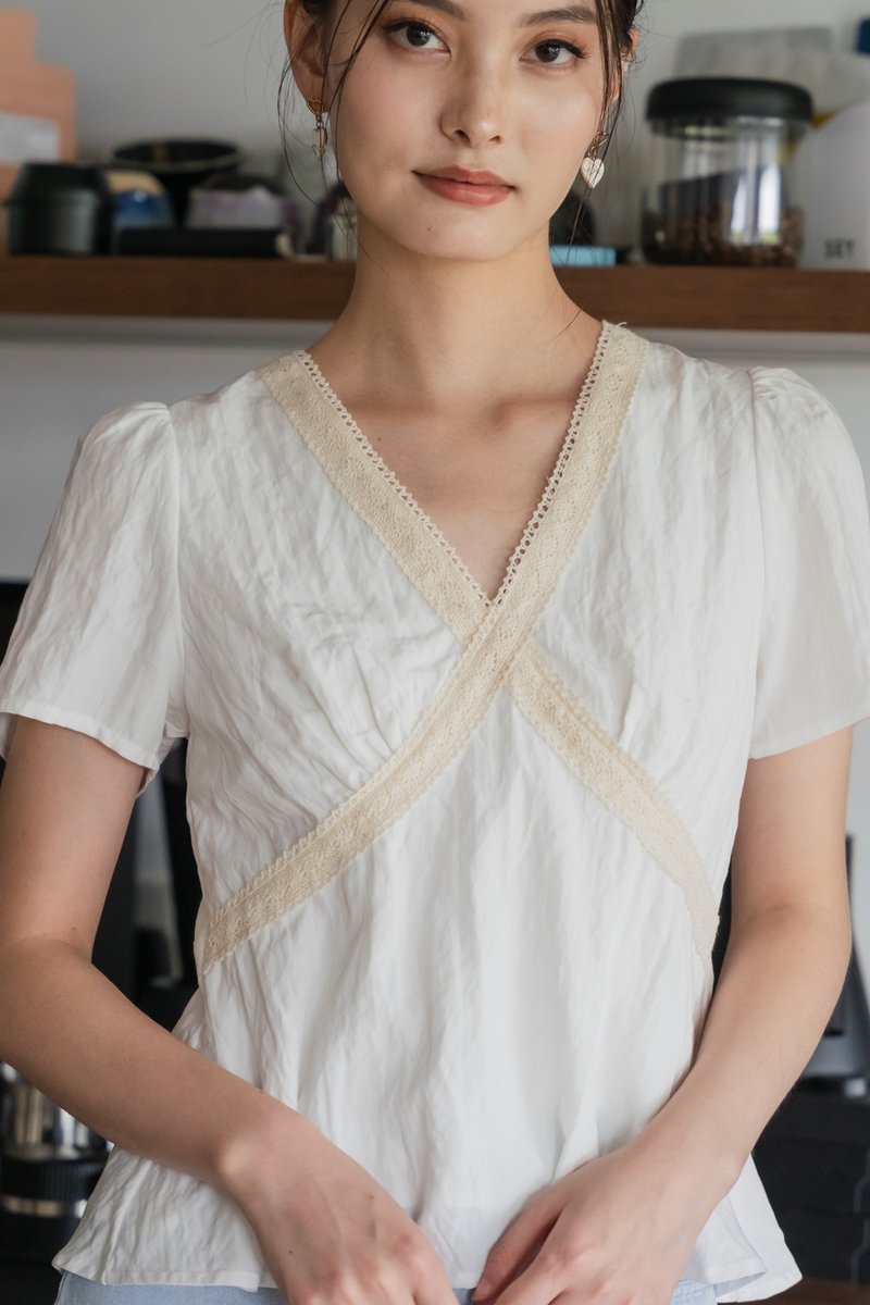 Wanderlust Crochet Babydoll Top In White