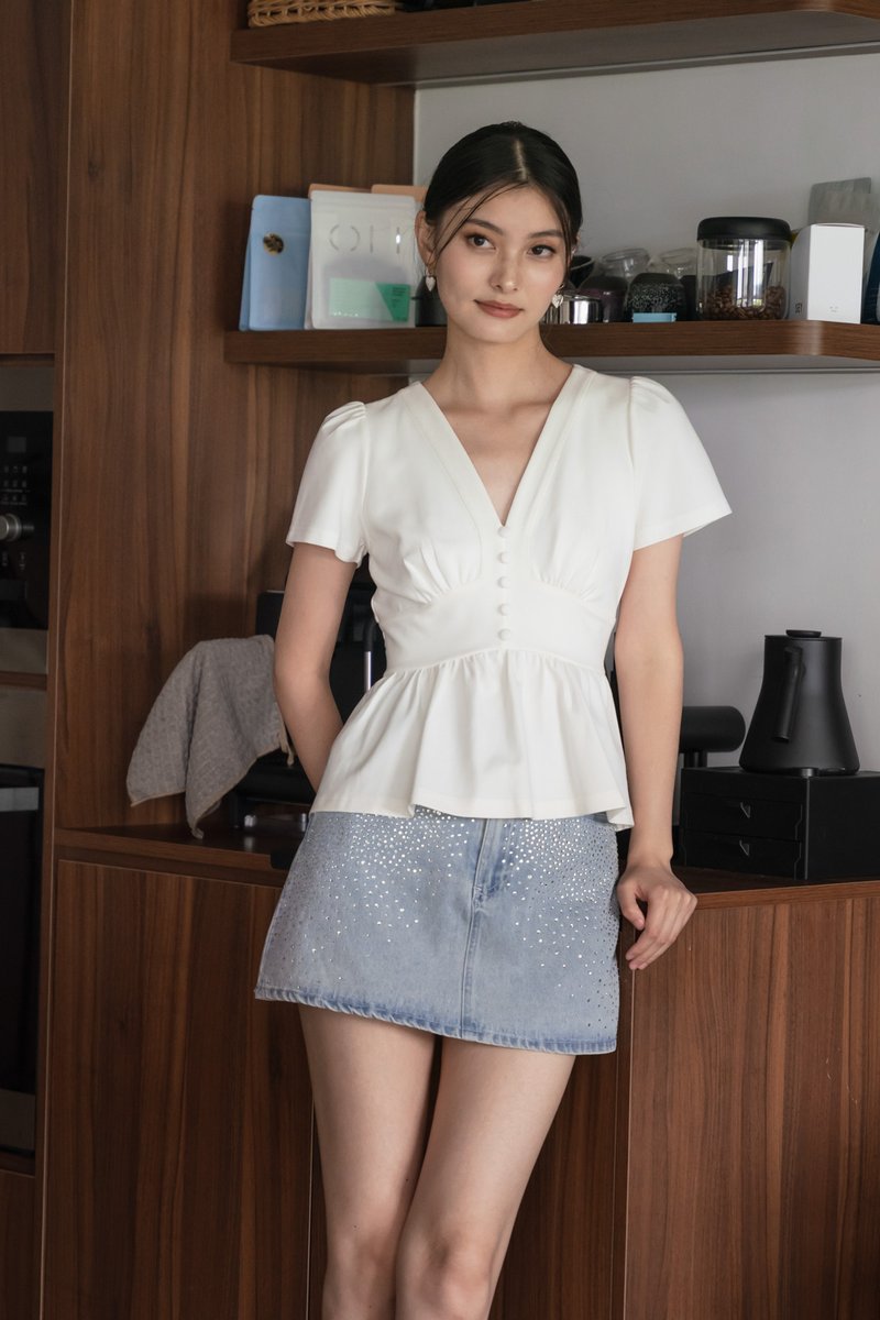 Gem Denim Skort in Light Wash