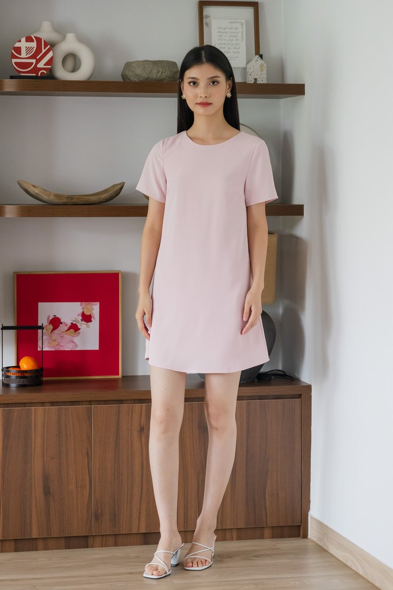 Adams Smooth Work Dress In Soft Pink
