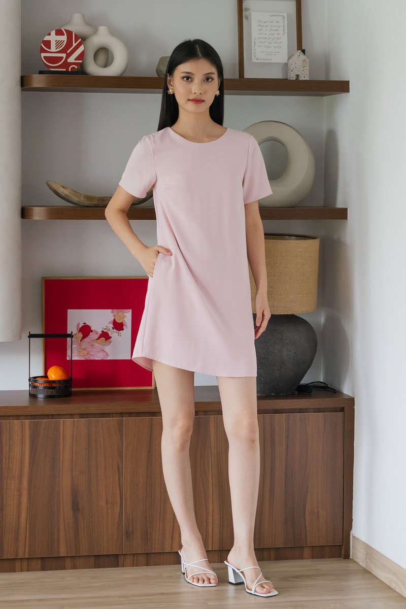 Adams Smooth Work Dress In Soft Pink