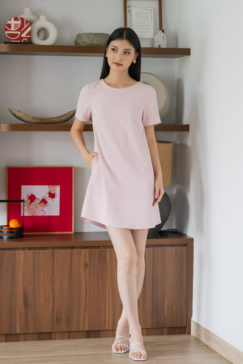 Adams Smooth Work Dress In Soft Pink