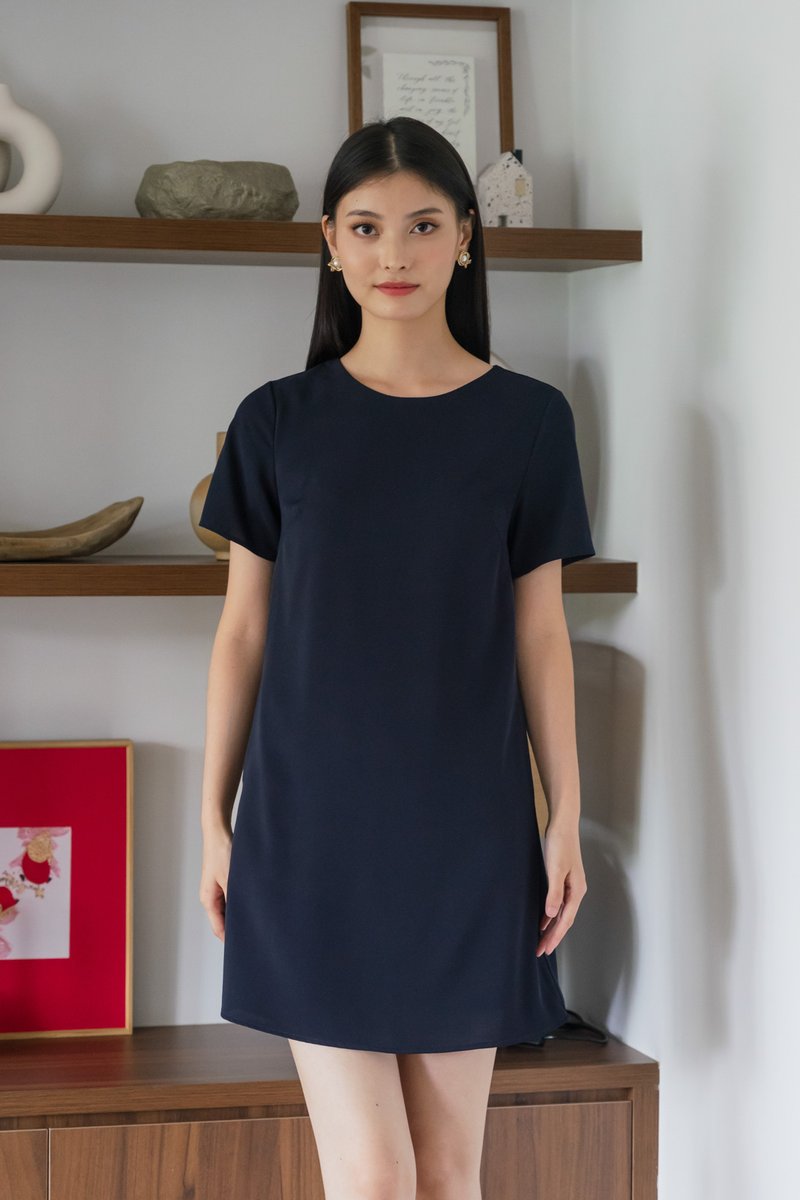 Adams Smooth Work Dress In Navy