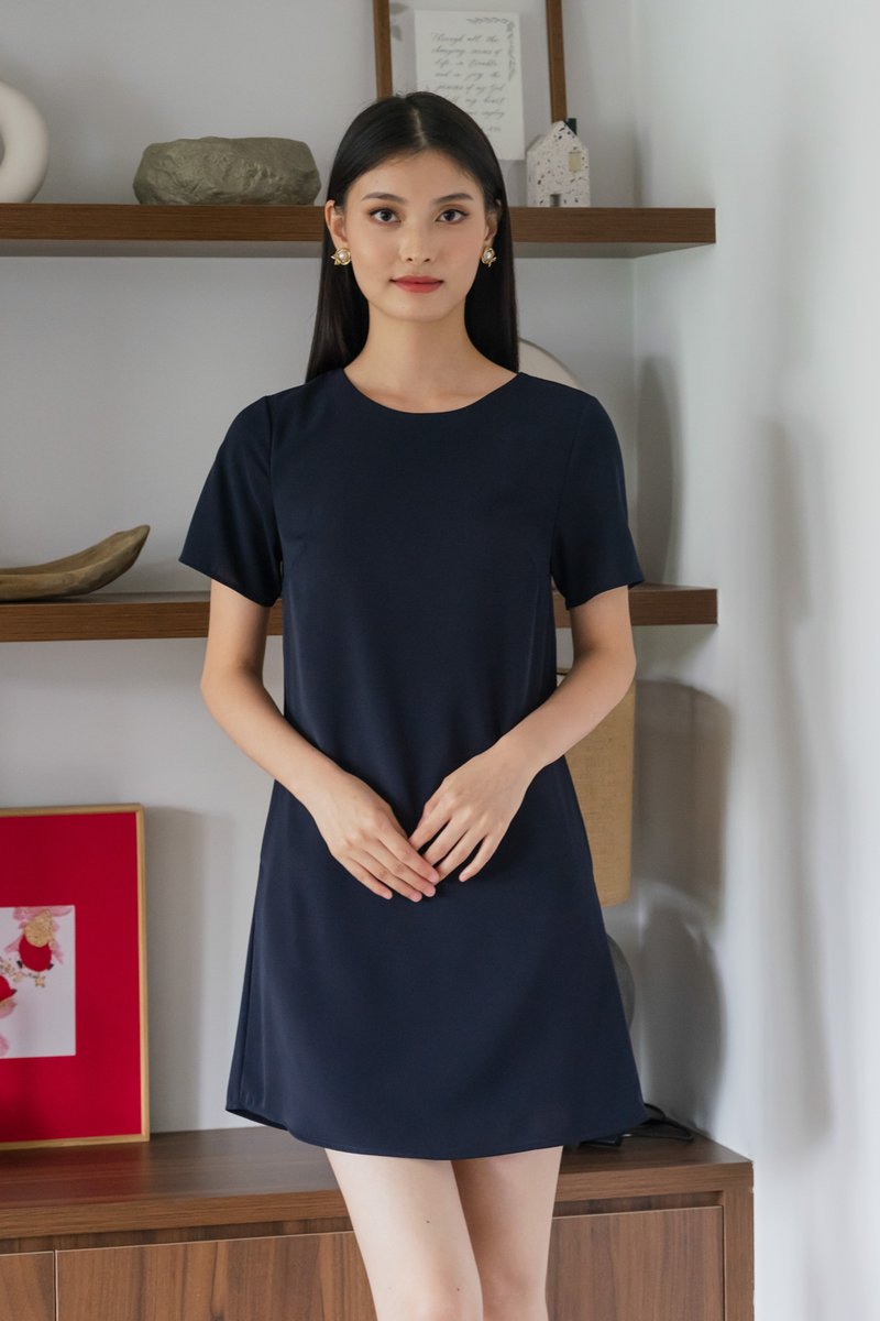 Adams Smooth Work Dress In Navy