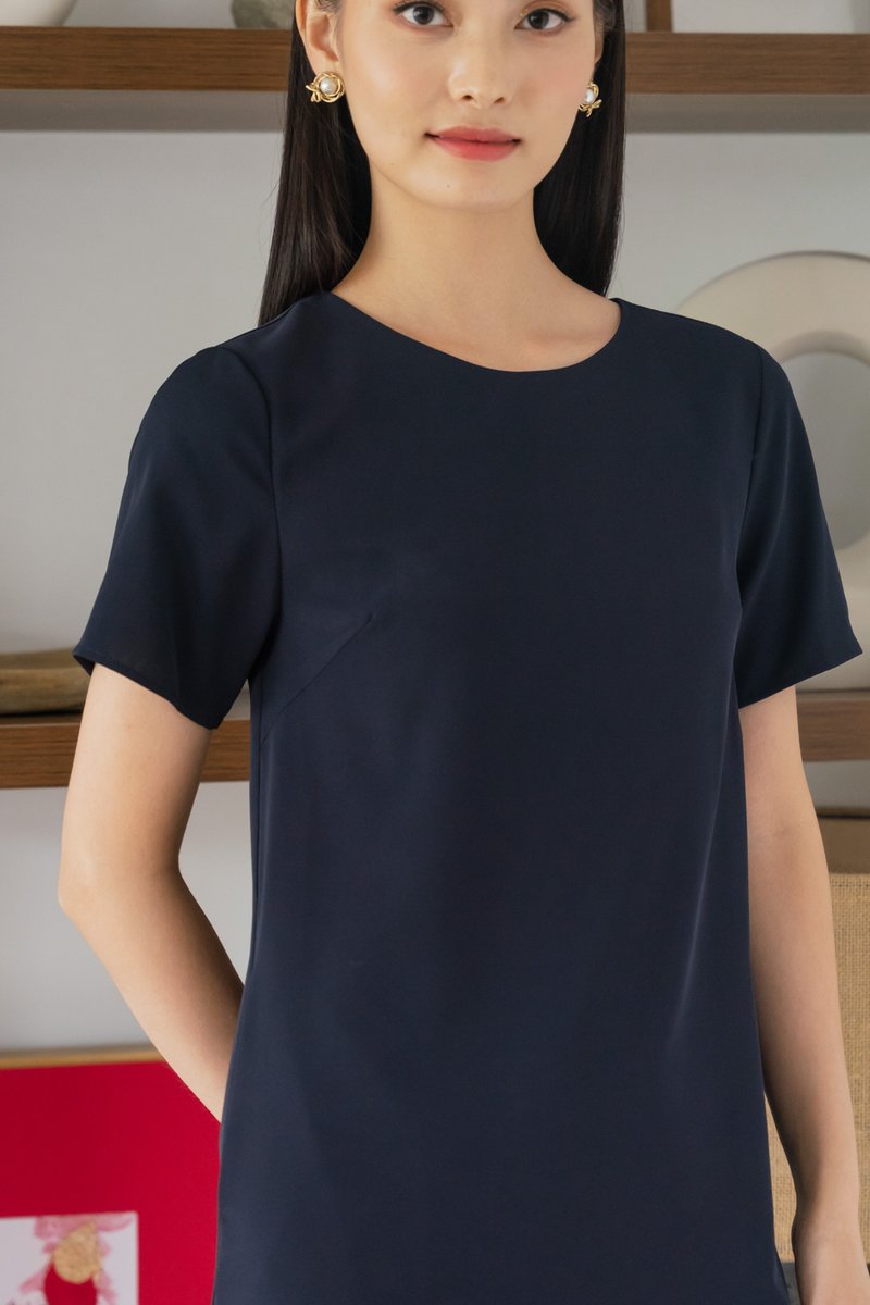 Adams Smooth Work Dress In Navy