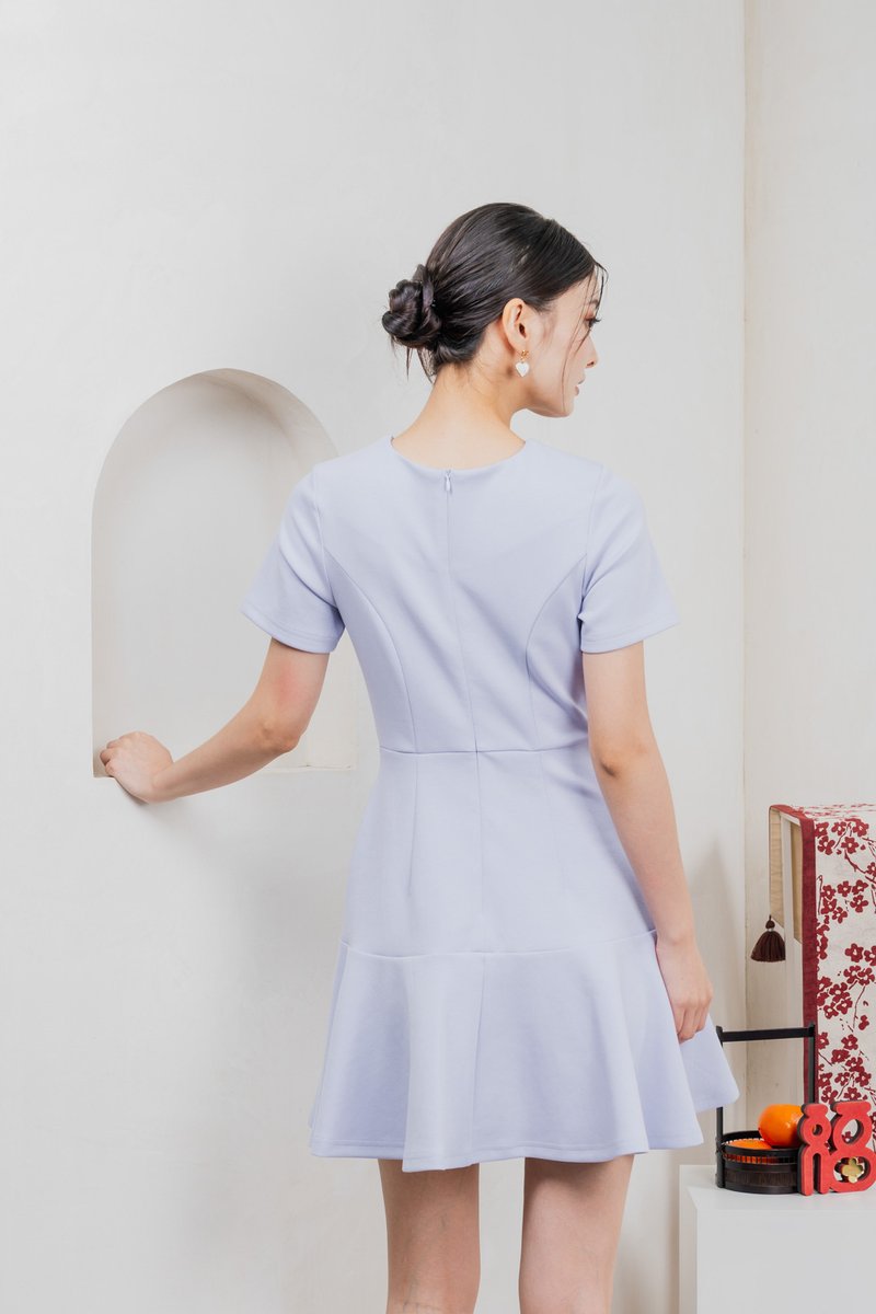 Kait Cotton Buttons Dress In Blue
