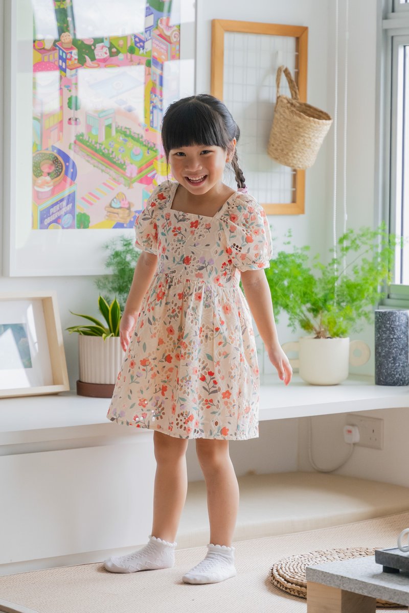 Qin Tulips Eyelet Kids Dress