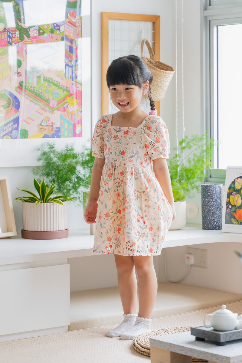 Qin Tulips Eyelet Kids Dress