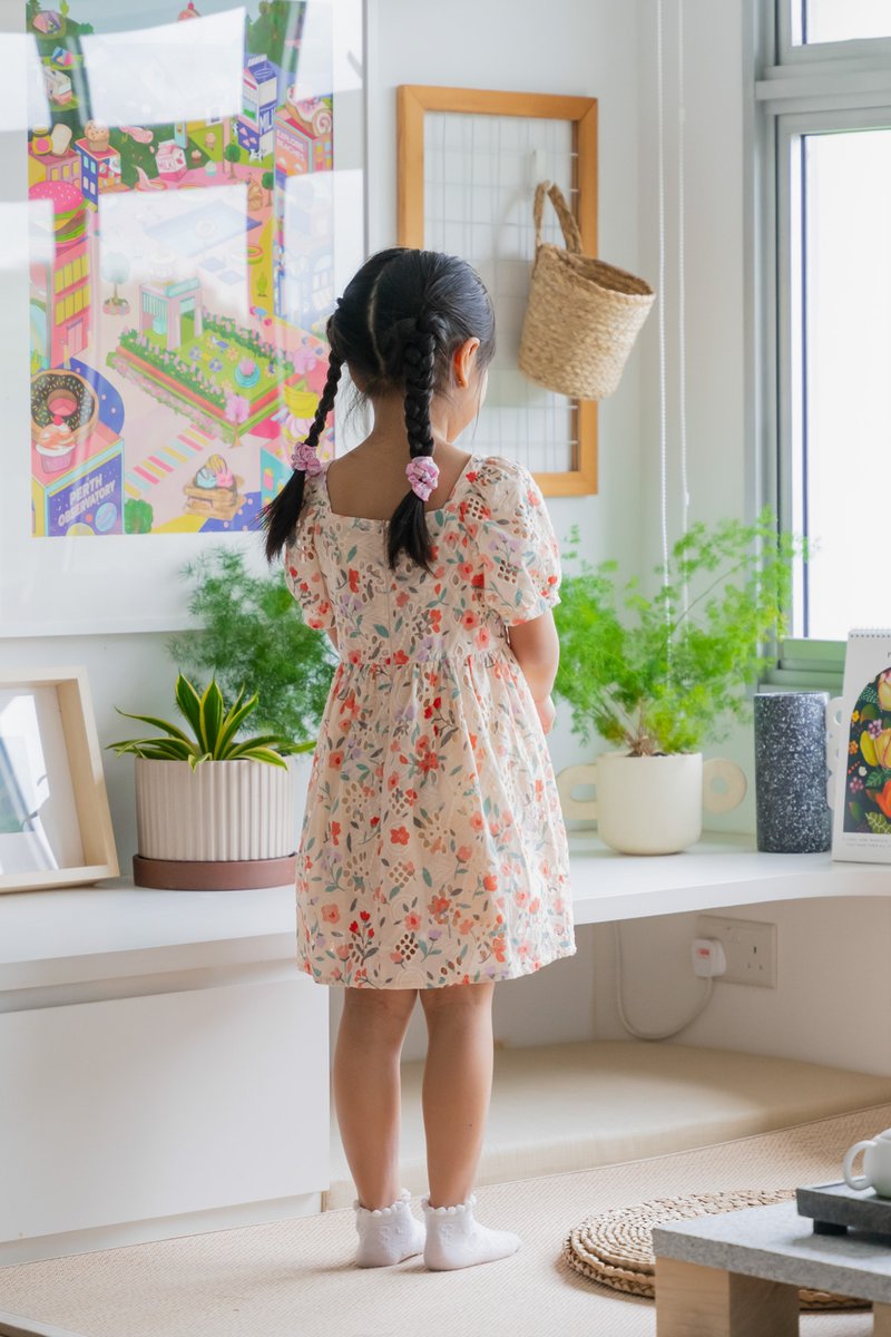 Qin Tulips Eyelet Kids Dress