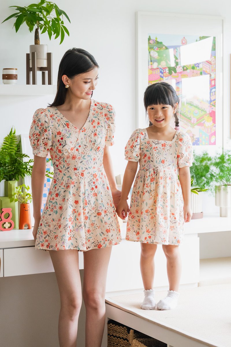 Qin Tulips Eyelet Kids Dress