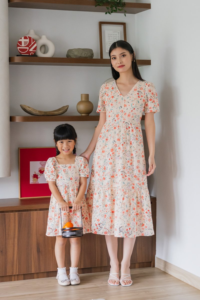 Qin Tulips Eyelet Kids Dress