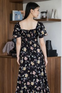 Moxie Fleur Sweetheart Empire Midi Dress In Black
