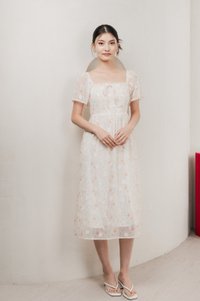 Gigil Floral Ribbon Midi Dress