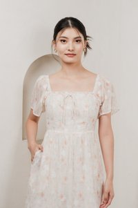 Gigil Floral Ribbon Midi Dress
