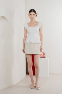 Like A Dream Eyelet Ruffles Top In White