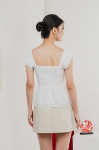 Like A Dream Eyelet Ruffles Top In White