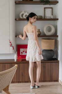 Sakura Floral Embroidery Camisole Dress In Pink