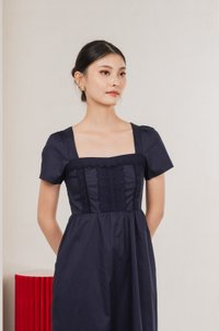 Collins Crochet Midi Dress In Navy