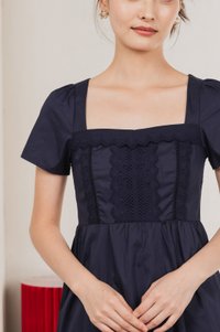 Collins Crochet Midi Dress In Navy
