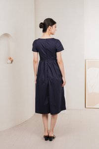 Collins Crochet Midi Dress In Navy
