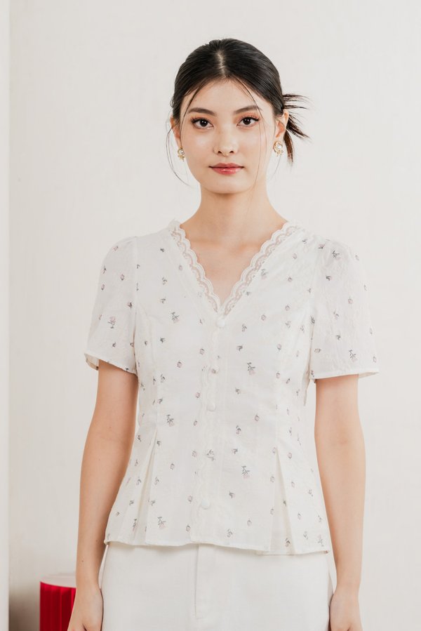 Mathiola Embroidery Lace Top