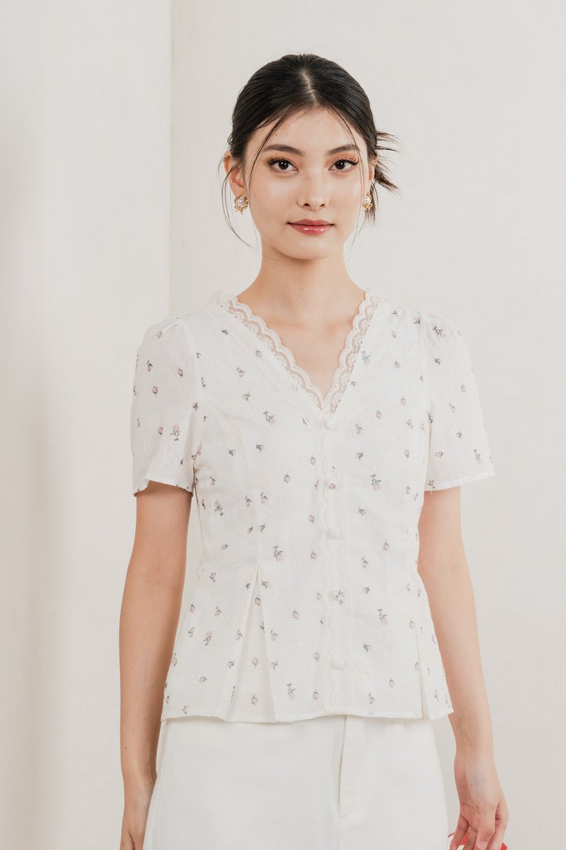 Mathiola Embroidery Lace Top