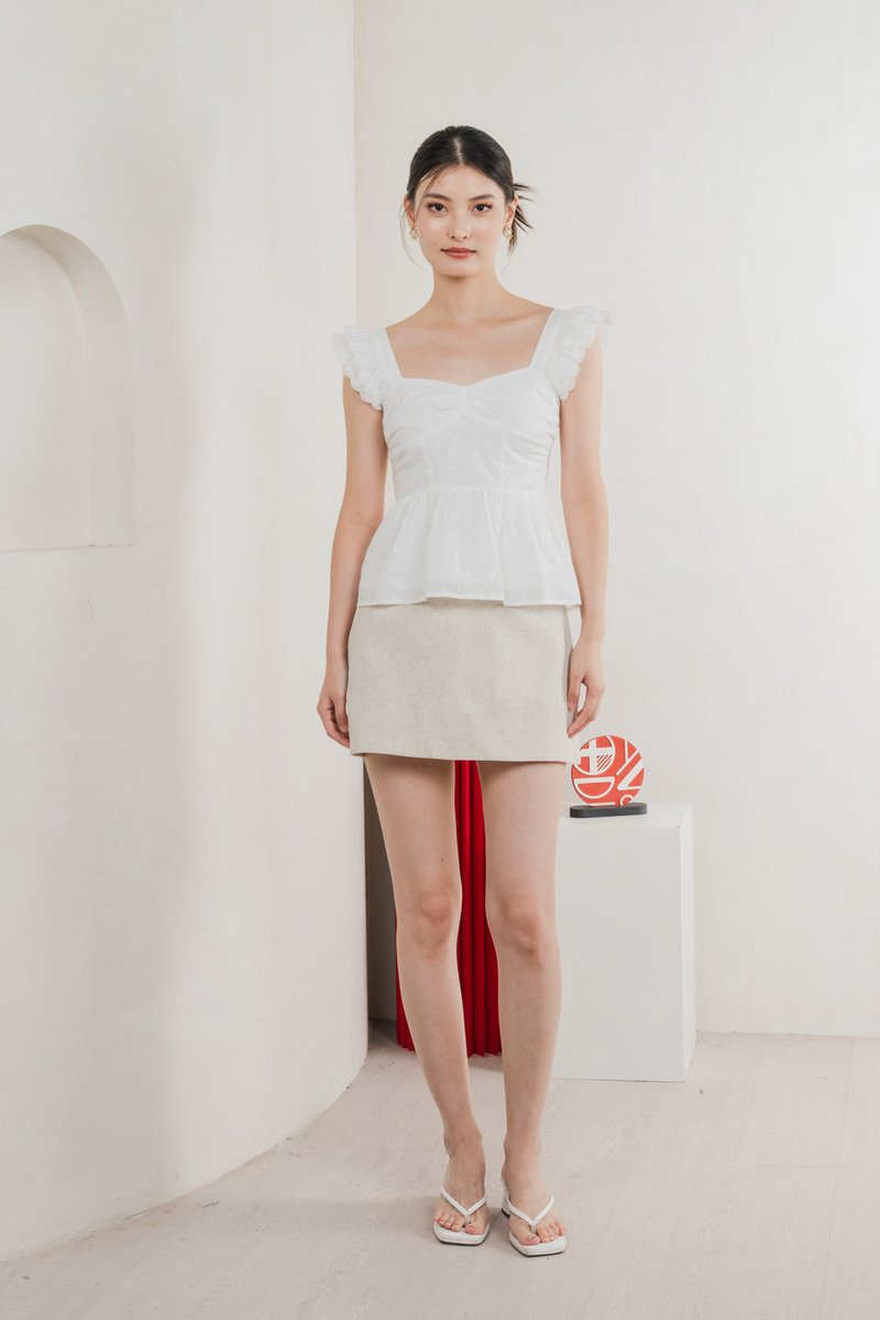 Like A Dream Eyelet Ruffles Top In White