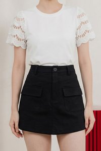 Kayla Basic Pocket Skort In Black