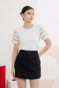 Kayla Basic Pocket Skort In Black