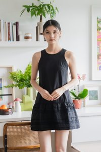 Dusk Dropwaist Lace Dress In Black