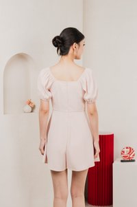 Claribel Empire Waist Romper In Blush Pink