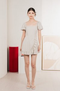 Waverly Ruffles Romper In Sand