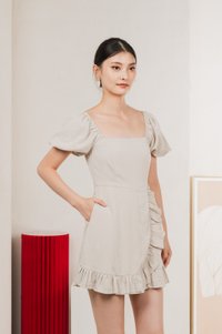 Waverly Ruffles Romper In Sand