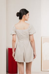 Waverly Ruffles Romper In Sand