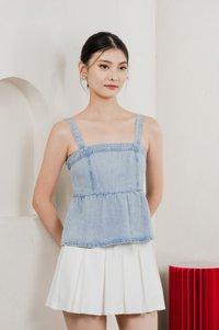 Hannah Denim Babydoll Top
