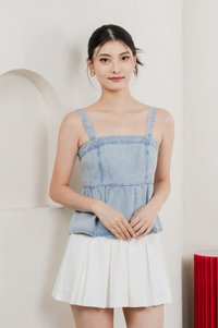 Hannah Denim Babydoll Top