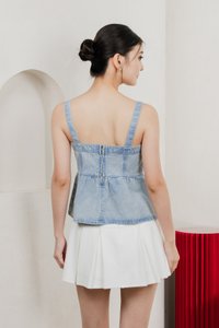 Hannah Denim Babydoll Top