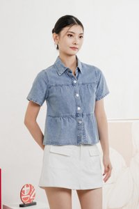 Eirwen Denim Babydoll Top