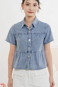 Eirwen Denim Babydoll Top