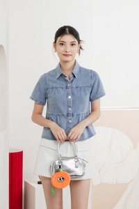 Eirwen Denim Babydoll Top