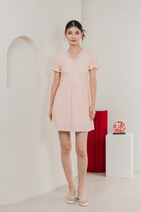 Elowyn Eyelet Sleeve Dress In Pink