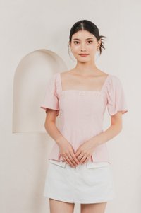 Jacqueline Crochet Top In Soft Pink