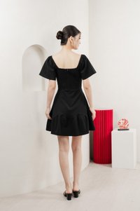 Judith Cotton Sweetheart Dress In Black