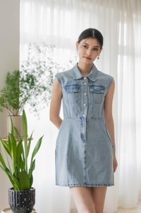 Theodora Denim Collar Button Dress