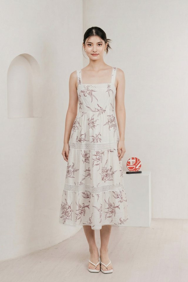 Parisa Sleeveless Crochet Midi Dress In Pink
